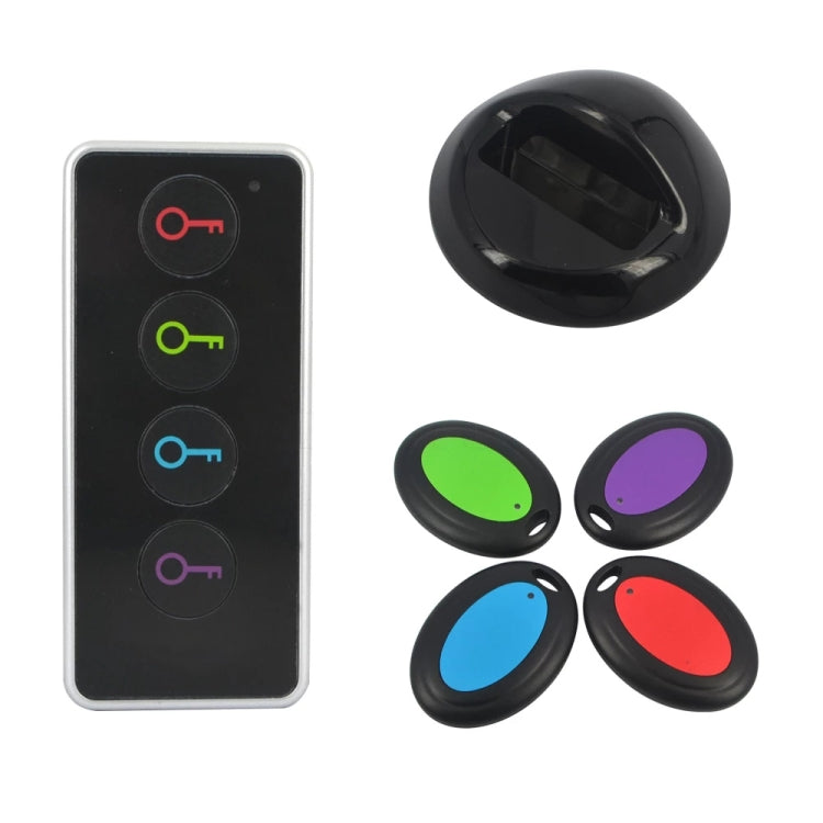 Smart Remote Wireless Key Finder with LED Flashlight, 1 RF Transmitter and 4 Receivers, Key Finder Smart Remote Wireless Key Finder with LED Flashlight, 1 RF Transmitter and 4 Receivers, Key Finder